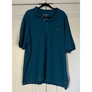 Tommy Bahama Shirt Men's Size 3XL Blue Supima Cotton Island Zone Polo Logo Golf